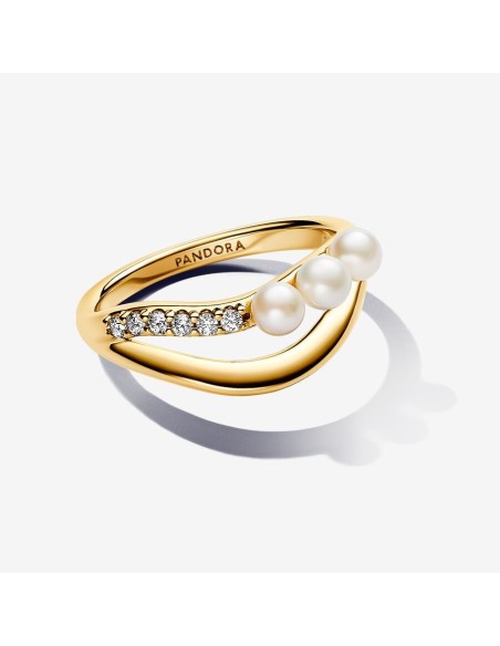 PANDORA | Behandlet åben ring med ferskvandskulturperle PANDORA | Behandlet åben ring med ferskvandskulturperle