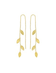 SUSANNE FRIIS BJØRNER | Ørekæde, forgyldt sølv, børstet navette ca. 7,5 cm