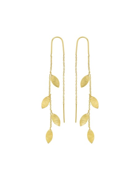 SUSANNE FRIIS BJØRNER | Ørekæde, forgyldt sølv, børstet navette ca. 7,5 cm