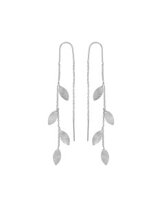 SUSANNE FRIIS BJØRNER | Ørekæde, sølv, børstet navette ca. 7,5 cm