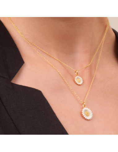 Siersbøl | Forg. sølvvedhæng Marguerit 15mm inkl. kæde