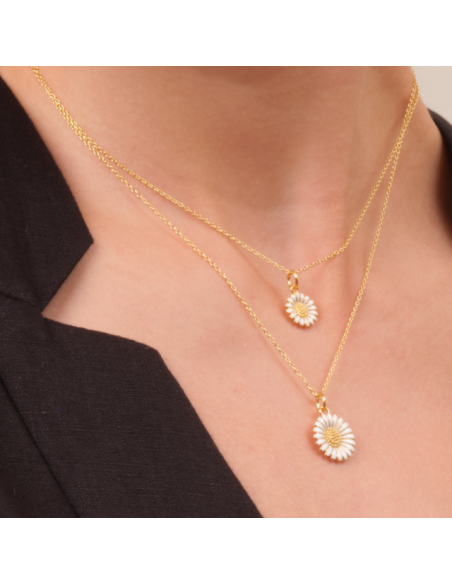 Siersbøl | Forg. sølvvedhæng Marguerit 15mm inkl. kæde