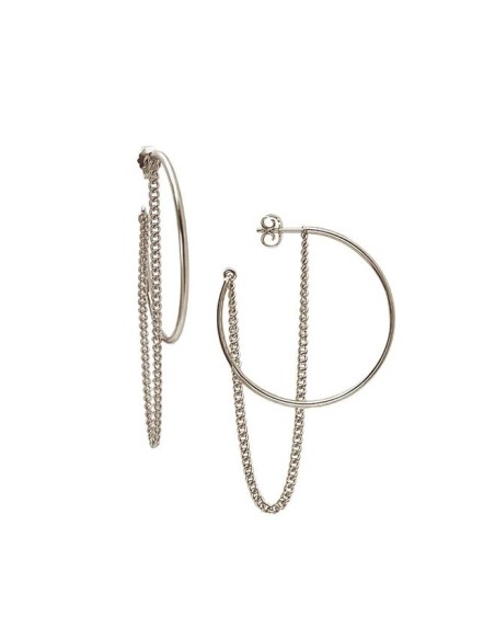 HEIRING | CREOL 33MM MED KÆDER RHODINERET HEIRING | CREOL 33MM MED KÆDER RHODINERET