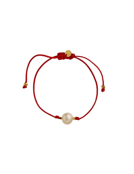 STINE A | BIG PEARL BERRIE BRACELET - RED RIBBON STINE A | BIG PEARL BERRIE BRACELET - RED RIBBON