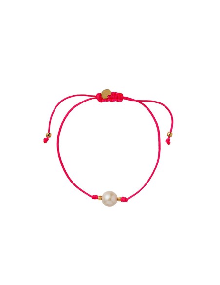 STINE A | BIG PEARL BERRIE BRACELET - NEON PINK RIBBON STINE A | BIG PEARL BERRIE BRACELET - NEON PINK RIBBON