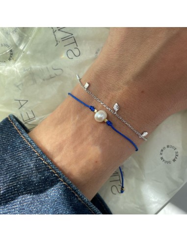 STINE A | PETIT PEARL BERRIE BRACELET - ELECTRIC BLUE RIBBON