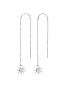 Siersbøl | Rhod. sølvørekæde Marguerit 7mm