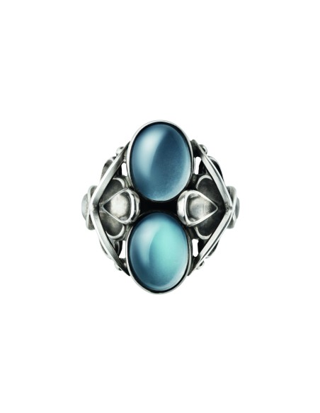 GEORG JENSEN | Moonlight Blossom Ring med 2 Blue Moonstone GEORG JENSEN | Moonlight Blossom Ring med 2 Blue Moonstone