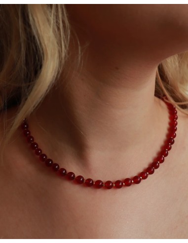SOÏ | Rød Jade | Krystal halskæde