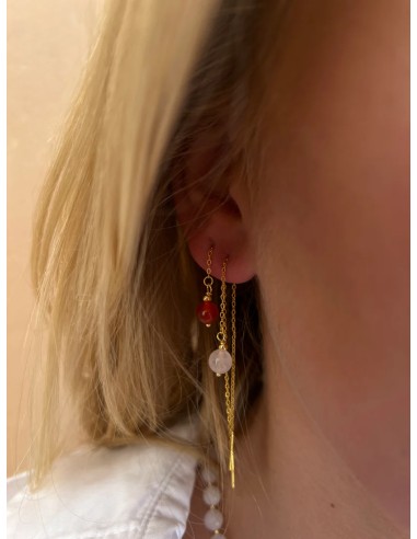 SOÏ | Ella Rød Jade | Krystal øreringe