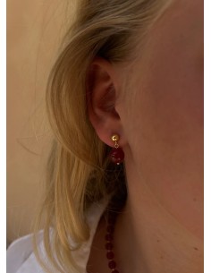 SOÏ | Nora Rød Jade | Krystal øreringe 2