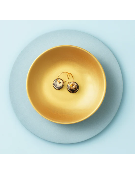 Scherning | Splash Black/Goldplated Øreringe