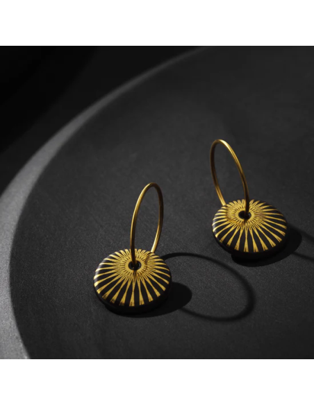 Scherning | Splash Black/Goldplated Øreringe