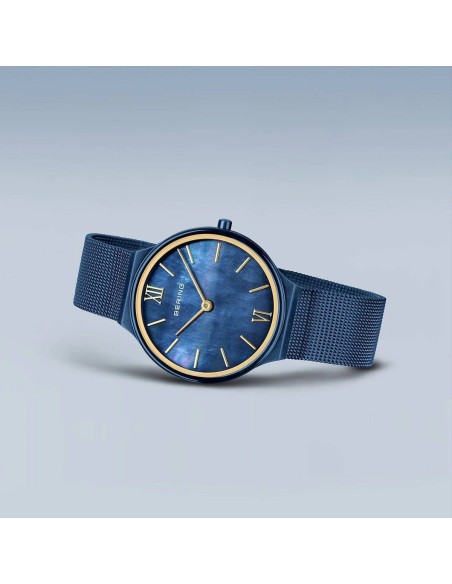 BERING | Ultra Slim | poleret/børstet blå | 18434-397