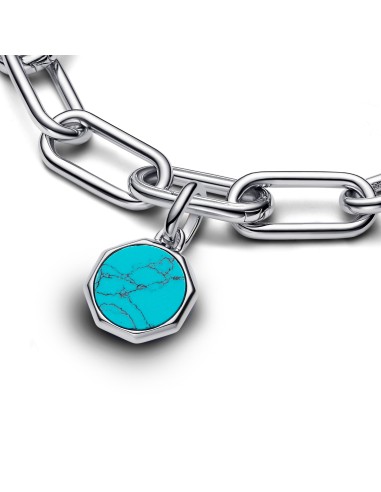PANDORA | Turkis Minicharm med indgraverbar medaljon