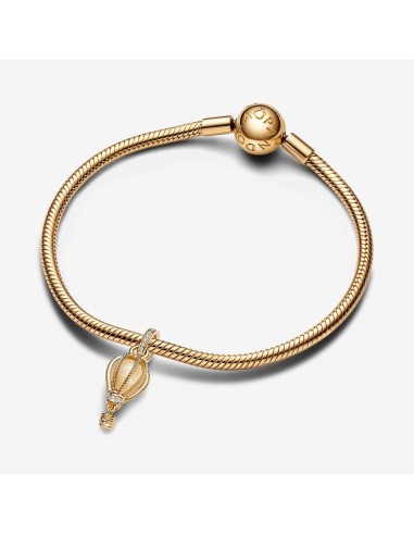 PANDORA Funklende Klar Varmluftsballon Charm med Vedhæng | Eventyrligt Design