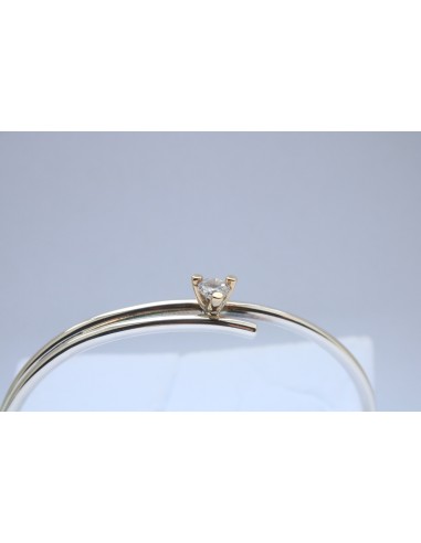 Randers Sølv | Sølv Armring m. Zirkonia Og Guldfatning|