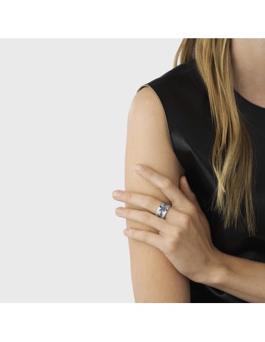 GEORG JENSEN | FUSION CENTERRING I HVIDGULD MED BLÅ SAFIR