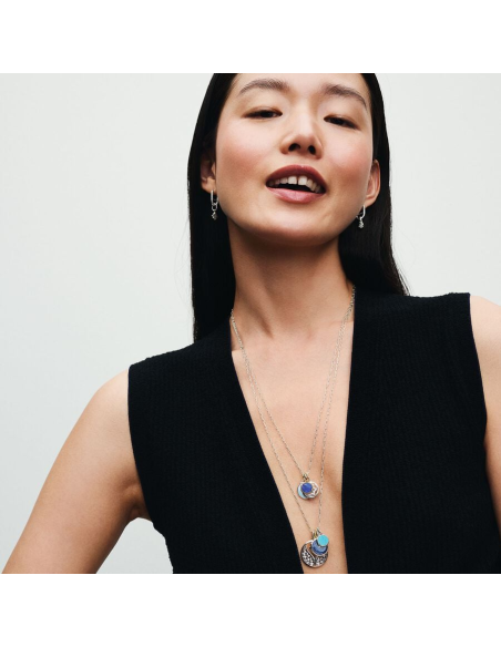 PANDORA | Turkis Minicharm med indgraverbar medaljon PANDORA | Turkis Minicharm med indgraverbar medaljon