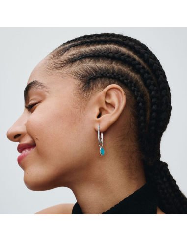 PANDORA | Turkis Minicharm med indgraverbar medaljon