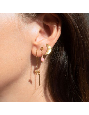 STINE A | Petit Bow Double Chain Earring - Single