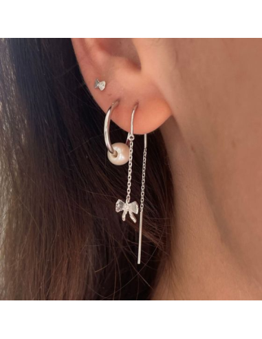 STINE A | Big Pearl Berrie Hoop Silver - Single