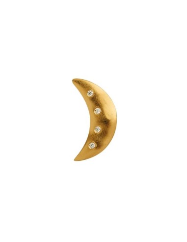 Bella Moon Earring With Four Stones - Single