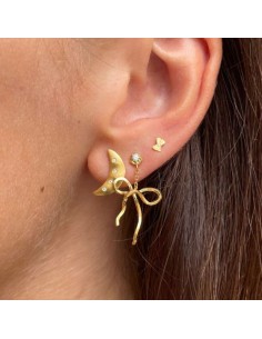 Bella Moon Earring With Four Stones - Single 2