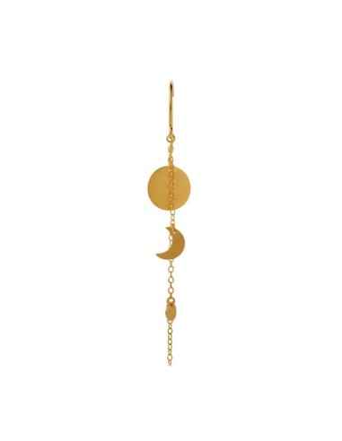 STINE A | Sun and Moon Earring with Chain - Single