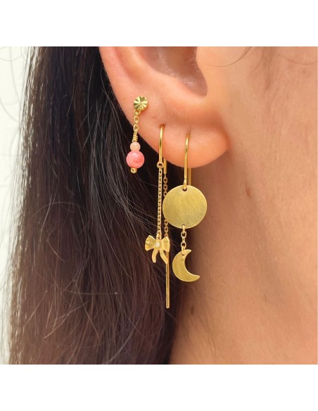 STINE A | Tres Petit Etoile Earring with Coral - Single STINE A | Tres Petit Etoile Earring with Coral - Single