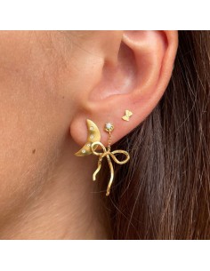 STINE A | Dangling Flow Bow Earring - Single 2
