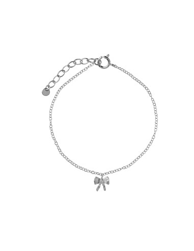 STINE A | Petit Bow with Stone Bracelet Silver