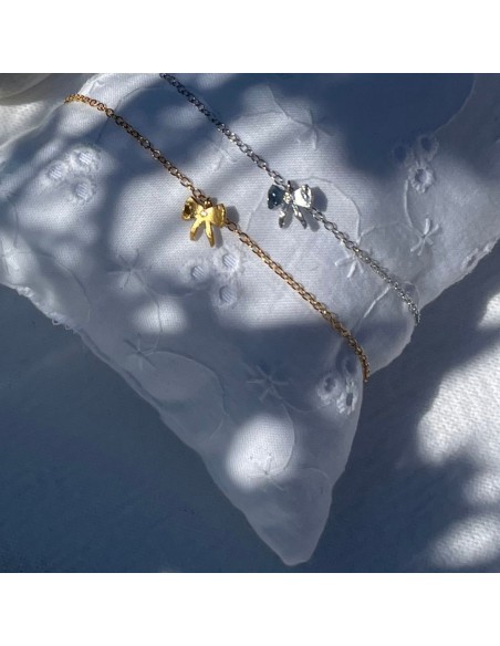 STINE A | Petit Bow with Stone Bracelet Silver STINE A | Petit Bow with Stone Bracelet Silver