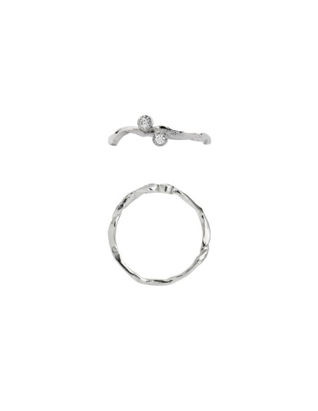 STINE A | Flow Ring with Two Stones Silver STINE A | Flow Ring with Two Stones Silver