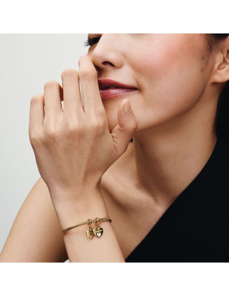 Pandora Dobbelt Hjerte Charm med Todelt Vedhæng | Symbol på Kærlighed  Meta Pandora Dobbelt Hjerte Charm med Todelt Vedhæng | Symbol på Kærlighed  Meta