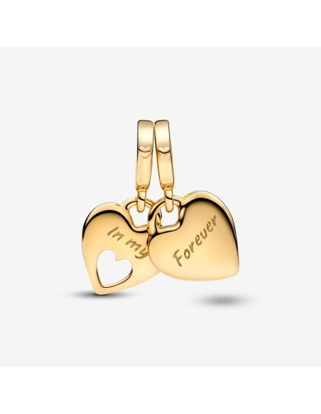Pandora Dobbelt Hjerte Charm med Todelt Vedhæng | Symbol på Kærlighed  Meta Pandora Dobbelt Hjerte Charm med Todelt Vedhæng | Symbol på Kærlighed  Meta