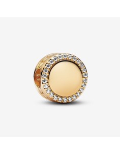 PANDORA Indgraverbart Funklende Knap Charm | Tilføj et Personligt Touch