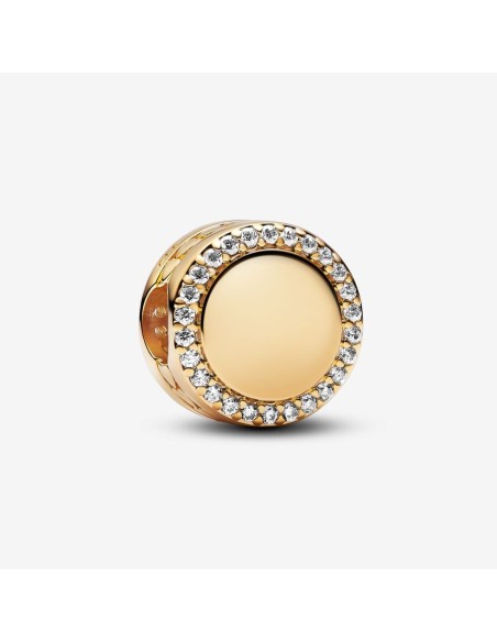 PANDORA Indgraverbart Funklende Knap Charm | Tilføj et Personligt Touch