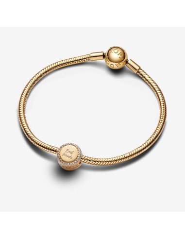 PANDORA Indgraverbart Funklende Knap Charm | Tilføj et Personligt Touch