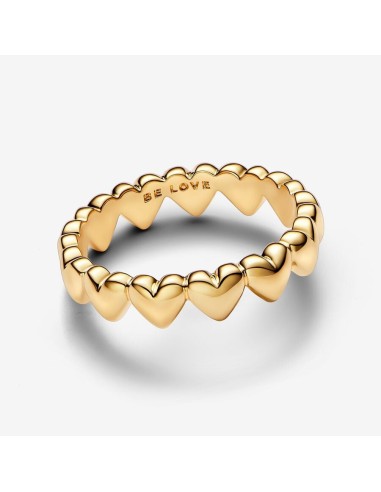 PANDORA | Hjerter Ring i 14 kt. Guldbelægning – Romantisk Design