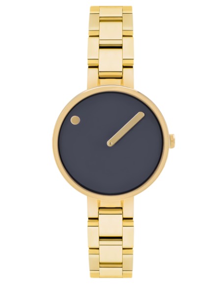 PICTO | Midnight Blue dial / Polished Gold Steel bracelet