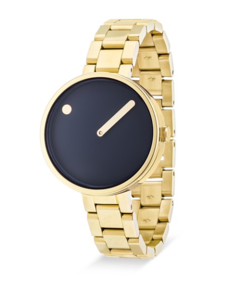 PICTO | Midnight Blue dial / Polished Gold Steel bracelet