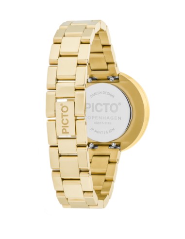 PICTO | Midnight Blue dial / Polished Gold Steel bracelet