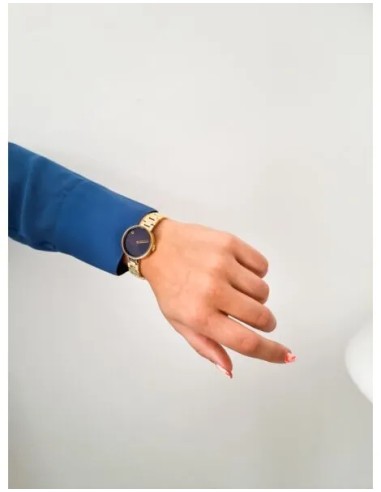 PICTO | Midnight Blue dial / Polished Gold Steel bracelet
