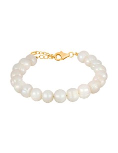 SIERSBØL | Ferskvandsperlearmbånd 8 mm med Rhodiumforgyldt Lås