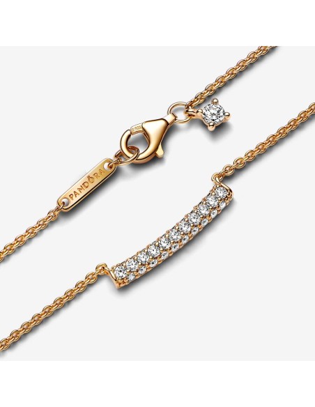 PANDORA Timeless Pavé Enkeltradet Collier-halskæde | Klassisk og Skinnende Design