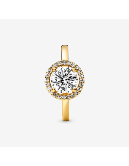 PANDORA Funklende Rund Halo Ring | Strålende Design med Pavé Detaljer PANDORA Funklende Rund Halo Ring | Strålende Design med Pavé Detaljer