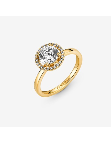 PANDORA Funklende Rund Halo Ring | Strålende Design med Pavé Detaljer PANDORA Funklende Rund Halo Ring | Strålende Design med Pavé Detaljer
