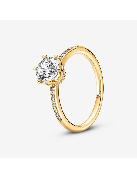 PANDORA Klar Funklende Krone Solitairering | Skinnende Design med Krone-Indfatning PANDORA Klar Funklende Krone Solitairering | Skinnende Design med Krone-Indfatning