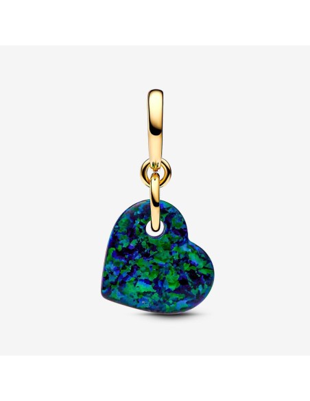 Pandora Opaliserende Grønt Hjertecharm med Vedhæng | Smuk Opaliserende Glans Pandora Opaliserende Grønt Hjertecharm med Vedhæng | Smuk Opaliserende Glans